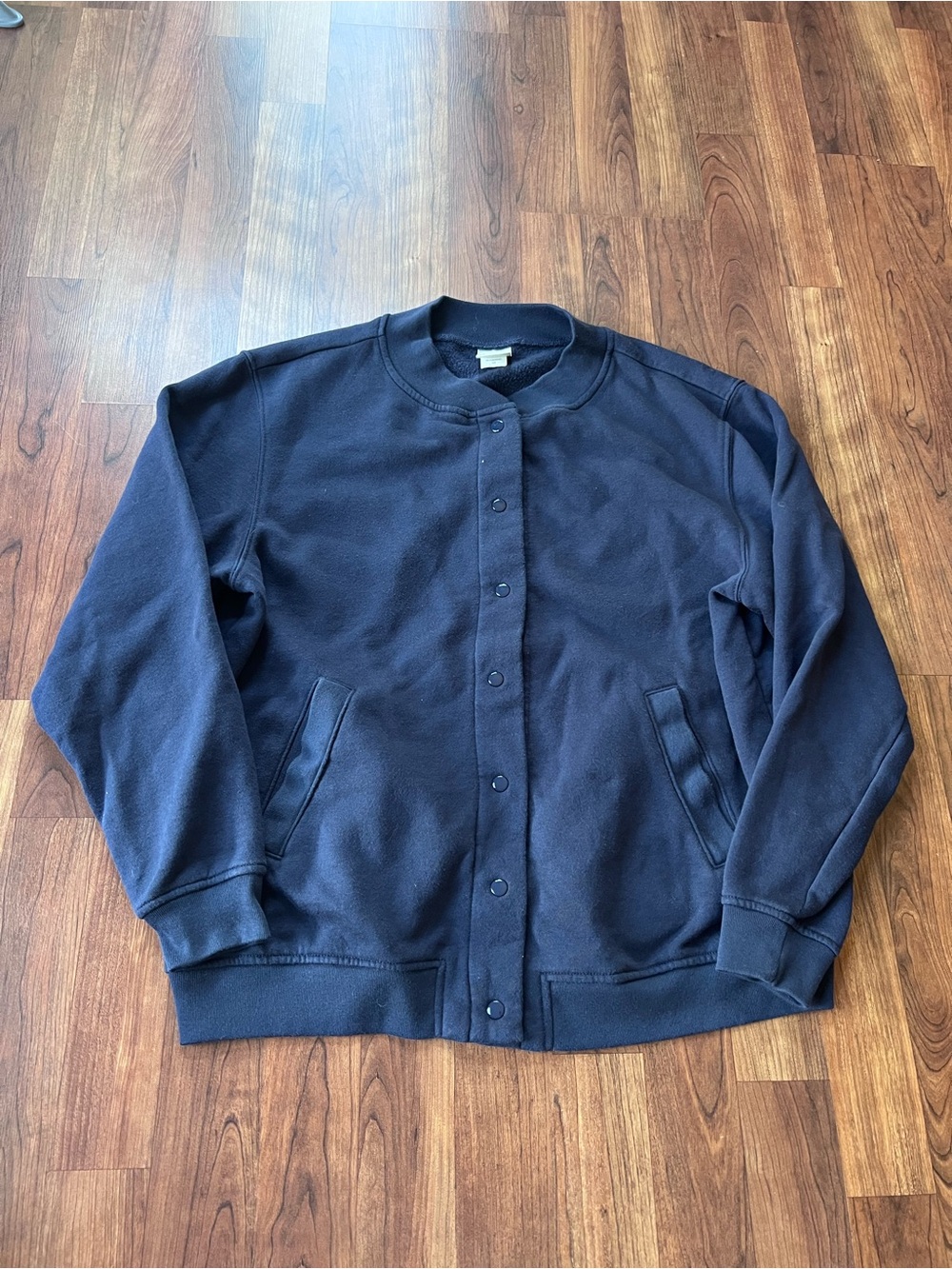 Blair Iconic Navy Fleece Snap Front Jacket
